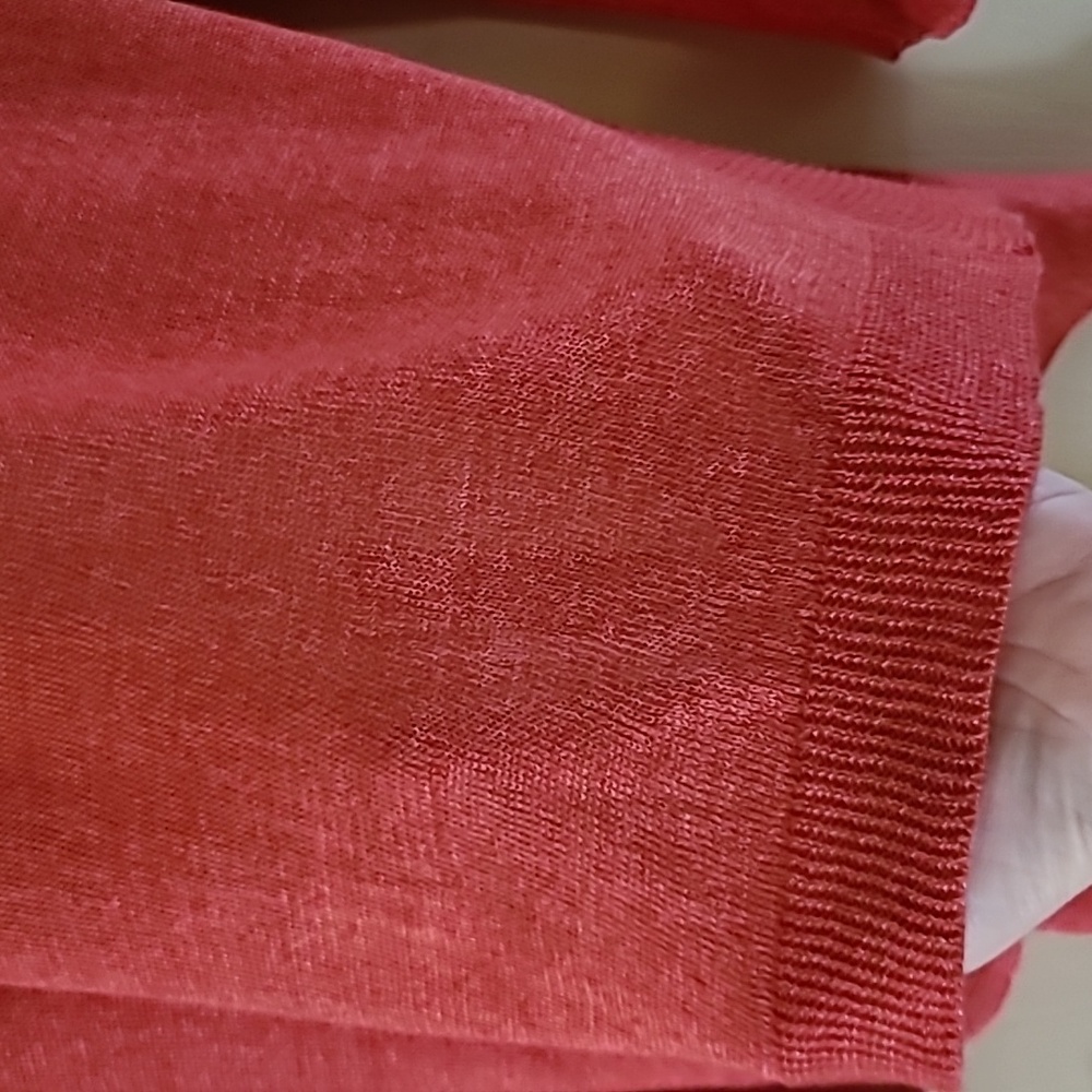 Eileen Fisher Women's 100% Linen Open Front Cardigan Salmon Pink Orange Size 1X - Picture 12 of 16